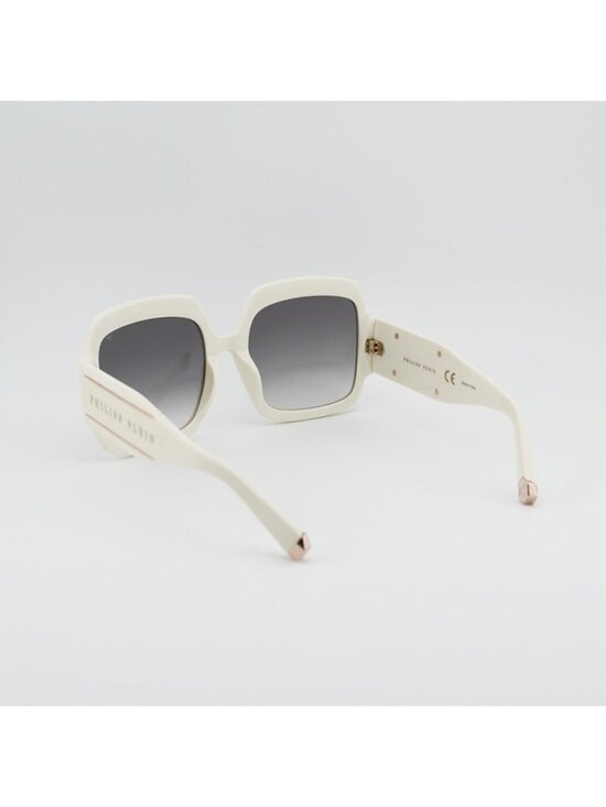 Philipp Plein SPP038M 03GF Sunglasses White Square Frame, Grey Lenses main image 6